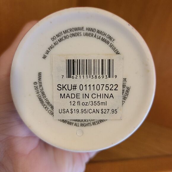 Starbucks 2019 Ceramic Holiday Traveler Tumbler 12oz Pink Pine Berries - Picture 6 of 8